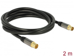 88923 Delock Cable de antena macho IEC > hembra IEC RG-6/U 2 m negro