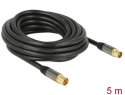 88925 Delock Cable de antena macho IEC > hembra IEC RG-6/U 5 m negro