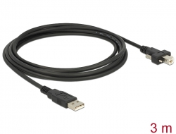 83596 Delock Cable USB 2.0 type A male > USB 2.0 type B male with screws 3 m