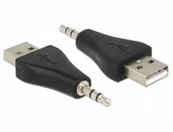 65560 Delock Adapter USB-A Stecker > Klinke 3,5 mm Stecker 3 Pin IPod Shuffle