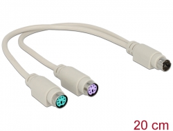 62593 Delock Cable PS/2 Splitter 1 x male > 2 x female 20 cm