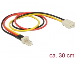 83657 Delock Power Cable 3 pin male > 3 pin female (fan) 30 cm