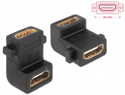 65510 Delock Adapter HDMI A female > female with screw hole 90° angled