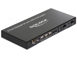 11367 Delock Comutator DisplayPort KVM 2 > 1 cablu USB 2.0 și Audio