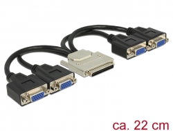 65647 Delock Adapter VHDCI-68 pin male > 4 x VGA female 22 cm
