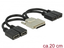 65648 Delock Adapter VHDCI-68 pin male > 4 x HDMI female 20 cm