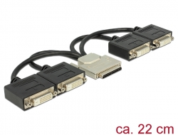 65649 Delock Adapter VHDCI-68 Stecker > 4 x DVI 24+1 Buchse 22 cm