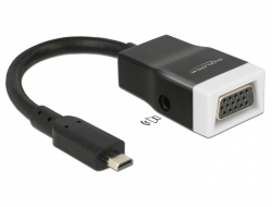 65589 Delock Adaptér HDMI-micro D samec > VGA samice, s Audio