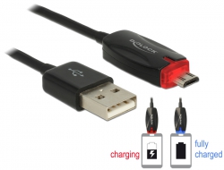83573 Delock Daten- und Ladekabel USB 2.0-A Stecker > Micro USB-B Stecker mit Leuchtanzeige