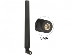 88976 Delock Antenă LTE SMA tată 0 - 4 dBi, omnidirecţională, rotativă cu racord de înclinare, negru