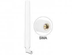 88977 Delock Antenne LTE SMA mâle 0 - 4 dBi omnidirectionnelle pivotante avec joint inclinable blanche