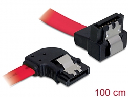 82621 Delock Cable SATA 100cm  left/down metal red