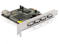 89135 Delock Karta PCI Express > 4 x zewnętrzny + 1 x wewnętrzny USB 2.0