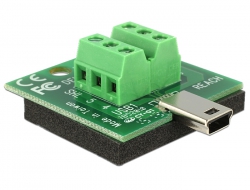 65638 Delock Adapter Mini USB hane > terminalblock 6-stift