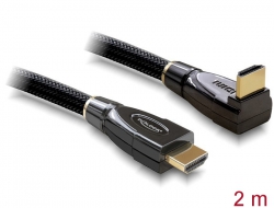82741 Delock Cable High Speed HDMI with Ethernet – HDMI A male > HDMI A male straight / angled 2 m PREMIUM