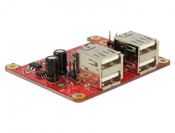 62650 Delock Concentrateur Raspberry Pi USB Micro-B femelle / connecteur à broches USB > 4 x USB Type-A femelle