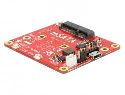 62648 Delock Convertisseur Raspberry Pi USB Micro-B femelle / connecteur à broches USB > mSATA 6 Gb/s