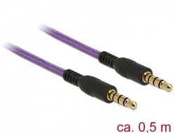 84756 Delock Stereo Jack Cable 3.5 mm 4 pin male > male 0.5 m purple