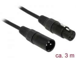 85046 Delock Cable XLR 3 pin male > female 3 m Premium
