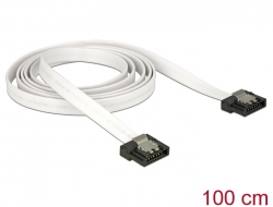 83556 Delock Cable SATA 6 Gb/s de 100 cm blanco FLEXI