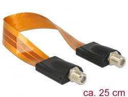 89435 Delock Antennkabel F-kontakt > F-kontakt PCB-flatkabel 25 cm fönsterledande kabel