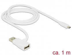 83774 Delock Câble de chargement rapide USB 2.0 A mâle > femelle + Micro USB 2.0 mâle 1 m