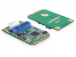 95234 Delock Mini PCIe I/O PCIe dimensione intera, 1 x Pin Header a 19 pin USB 3.0 maschio