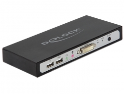 11416 Delock DVI KVM kapcsoló 2 > 1 USB-vel és audióval
