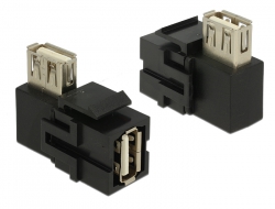 86354 Delock Keystone Modul USB 2.0 A Buchse > USB 2.0 A Buchse 90° gewinkelt schwarz