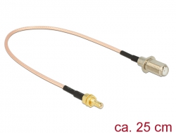 13000 Delock Anténní kabel F samice > SMB samice RG-316 25 cm