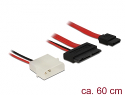 83795 Delock Cable Micro SATA male + 2 pin Power 5 V > SATA 7 pin 60 cm