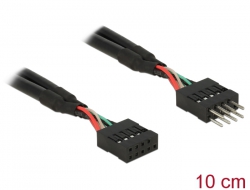 83872 Delock USB 2.0 10 Pin Verlängerungskabel Pfostenstecker > Pfostenbuchse 10 cm