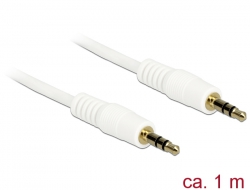 83745 Delock Stereo Jack Cable 3.5 mm 3 pin male > male 1 m white