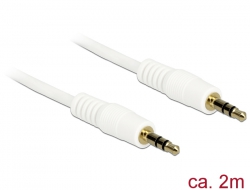 83747 Delock Stereo Jack Cable 3.5 mm 3 pin male > male 2 m white