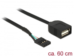 83826 Delock USB Kabel Pin Header Buchse > USB 2.0 Typ-A Buchse 60 cm