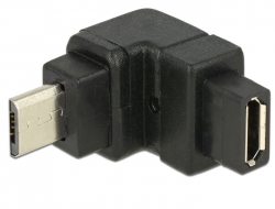 65669 Delock Adapter USB 2.0 Micro-B Stecker > USB 2.0 Micro-B Buchse gewinkelt oben