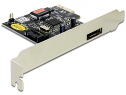 70157 Delock PCI Express karta > 1 x externí eSATA 3 Gb/s + 1 x interní SATA 3 Gb/s