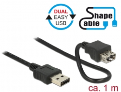 83664 Delock Kabel EASY-USB 2.0 Typ-A Stecker > EASY-USB 2.0 Typ-A Buchse ShapeCable 1 m