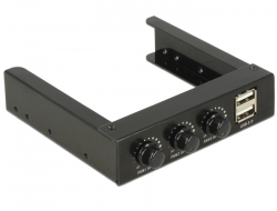 62714 Delock Panel frontal de 3.5″ > 2 x USB 2.0 y control de ventilador