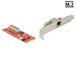 62683 Delock M.2 Adapter M.2 > 1 x RJ45 Gigabit LAN ports (USB 3.0)