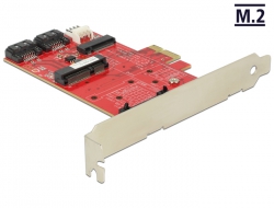 89380 Delock PCI Express Karte > 1 x intern M.2 NGFF, 1 x intern mSATA, 1 x intern MiniPCIe