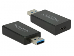 65689 Delock Átalakító USB 3.1 Gen 2 A-típusú csatlakozódugó > USB Type-C™ típusú csatlakozóhüvely, aktív fekete színű