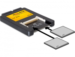 91662 Delock 2.5″ Συσκευή ανάγνωσης καρτών IDE > 2 x Compact Flash Card