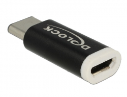 65678 Delock USB 2.0-s adapter Micro-B-csatlakozóhüvellyel > USB Type-C™ 2.0-s csatlakozódugóval, fekete