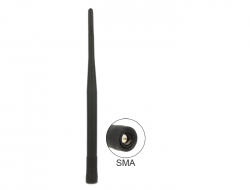 89461 Delock Antena ISM 169 MHz z męskim wtykiem SMA, 0 dBi, dookólna, nieruchoma, w kolorze czarnym
