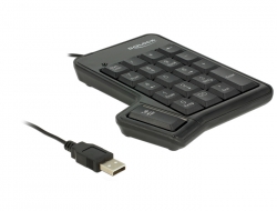 12482 Delock Pavé numérique USB à 19 touches + touche Tabulation noir