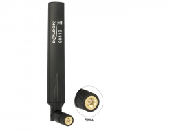 88416 Delock GSM / UMTS antenna SMA-dugó 1,0 - 3,5 dBi mindenirányú, dönthető csatlakozással (fekete színű)