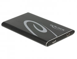 42585 Delock 2.5″ Externes Gehäuse SATA HDD > SuperSpeed USB 10 Gbps (USB 3.1 Gen 2) (bis 7 mm HDD) 