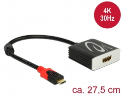 62729 Delock Adapter USB Type-C™ csatlakozódugóval > HDMI csatlakozóhüvellyel (DP váltakozó mód) 4K 30 Hz