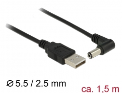 83575 Delock Kabel USB Power > DC 5,5 x 2,5 mm Stecker 90° 1,5 m